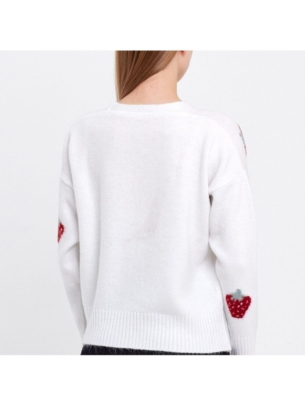 Comfy Strawberry Cropped Cardigan OS NWT - Picture 4 of 10